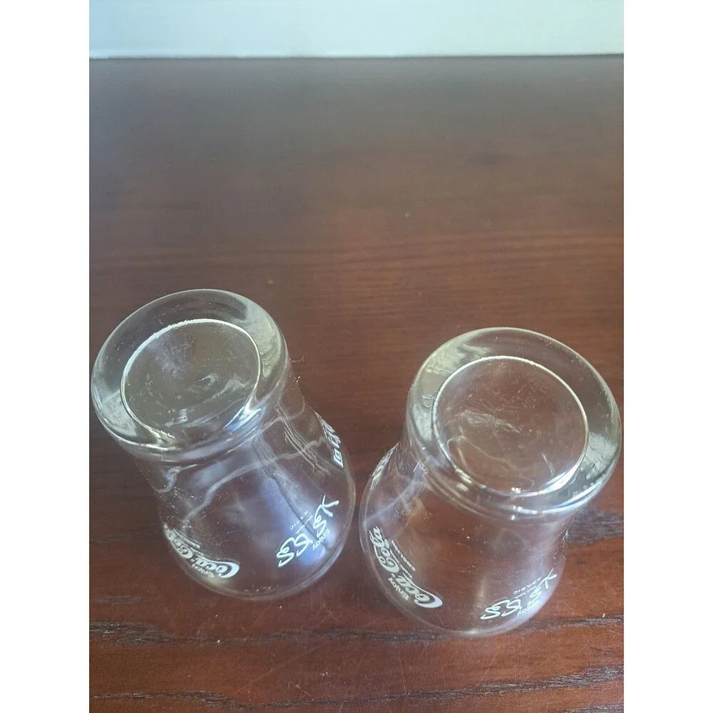 Set Of 2 Bell Shape Coke Glasses With Hebrew, English, Chinese, Japanese And...